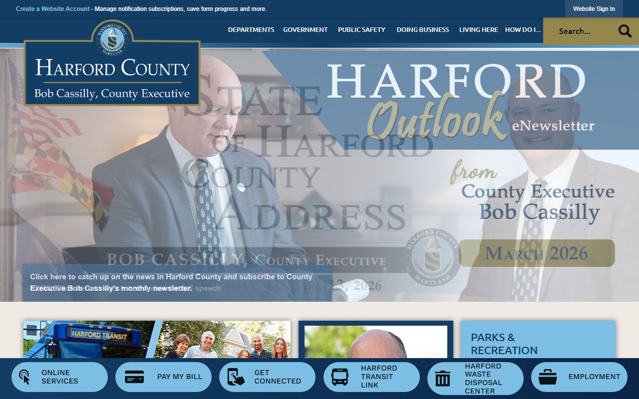 Harford County government website for Bel Air South residents